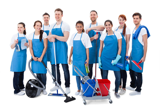 Team of cleaning staff