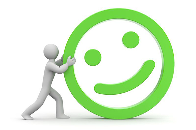 Graphic of person with  smiley face vector